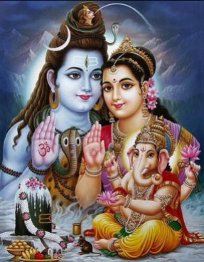 Shiva, Parvati und Ganesha