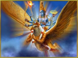 Vishnu auf Garuda