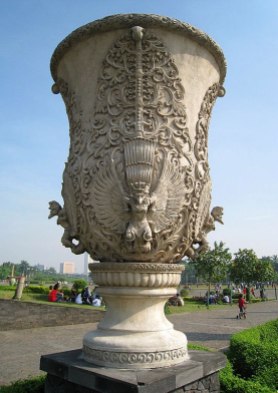 Amazing Garuda decorative garden vase in Merdeka Square, Central Jakarta, Indonesia
