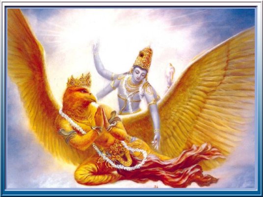Vishnu reitet auf Garuda